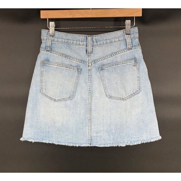 Madewell Rigid Denim A-Line Mini Skirt Cutout Edition Womens 26 Retro Cowgirl - Picture 2 of 10